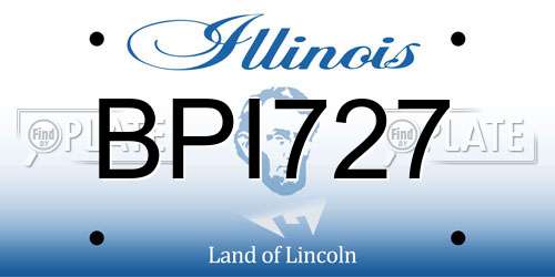 BPI727 Illinois License Plate