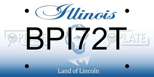 BPI72T Illinois License Plate