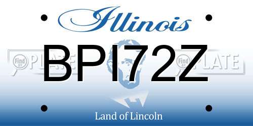 BPI72Z Illinois License Plate
