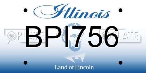 BPI756 Illinois License Plate