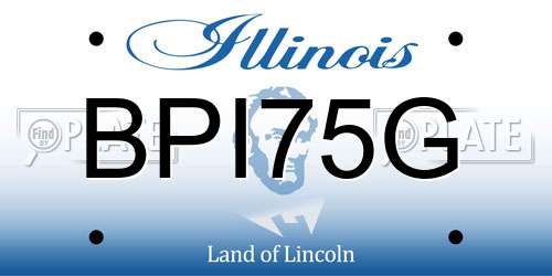 BPI75G Illinois License Plate