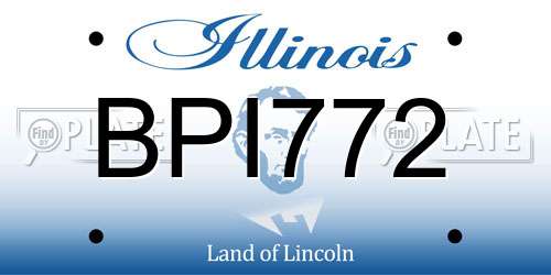 BPI772 Illinois License Plate