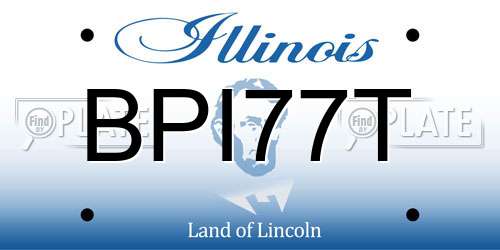 BPI77T Illinois License Plate