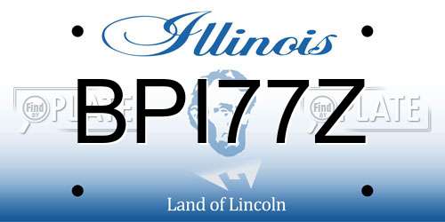 BPI77Z Illinois License Plate