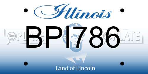 BPI786 Illinois License Plate