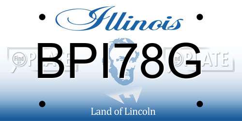 BPI78G Illinois License Plate