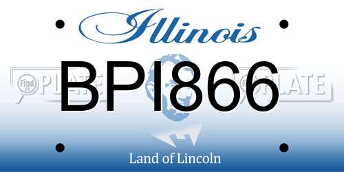 BPI866 Illinois License Plate