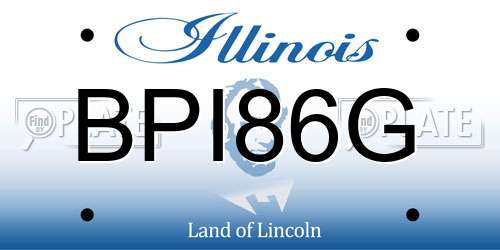 BPI86G Illinois License Plate