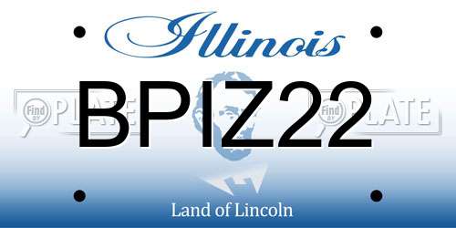 BPIZ22 Illinois License Plate