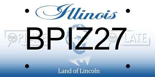 BPIZ27 Illinois License Plate