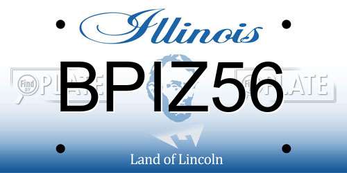 BPIZ56 Illinois License Plate