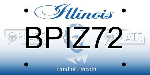 BPIZ72 Illinois License Plate
