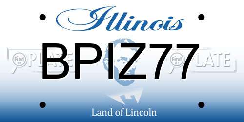 BPIZ77 Illinois License Plate