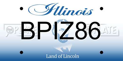 BPIZ86 Illinois License Plate