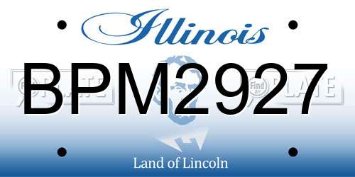 BPM2927 Illinois License Plate