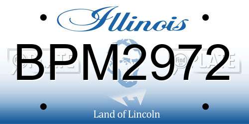 BPM2972 Illinois License Plate