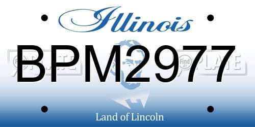 BPM2977 Illinois License Plate