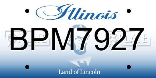 BPM7927 Illinois License Plate