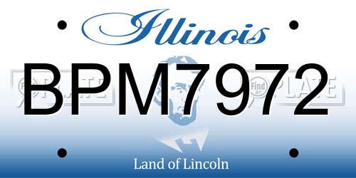 BPM7972 Illinois License Plate