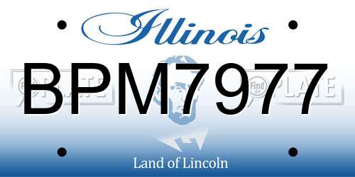 BPM7977 Illinois License Plate