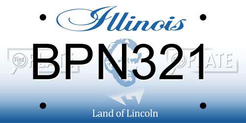 BPN321 Illinois License Plate