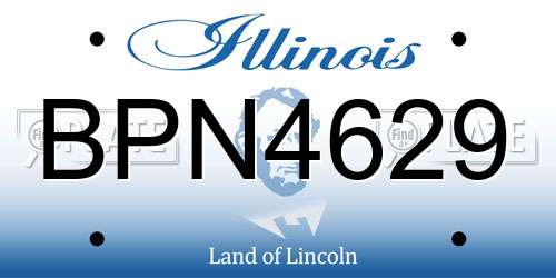 BPN4629 Illinois License Plate
