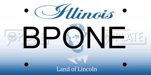 BPONE Illinois License Plate