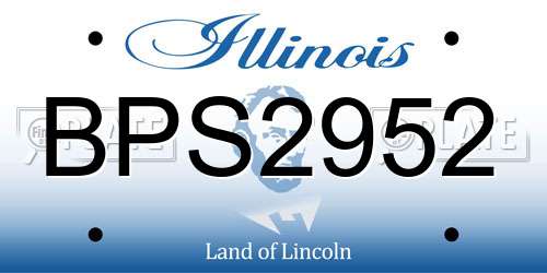 BPS2952 Illinois License Plate