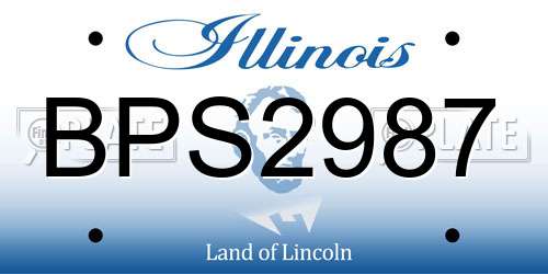 BPS2987 Illinois License Plate