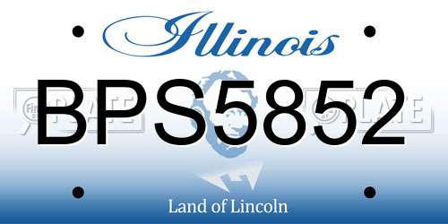 BPS5852 Illinois License Plate