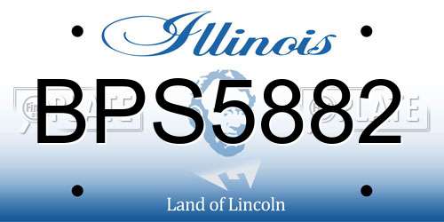 BPS5882 Illinois License Plate