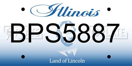 BPS5887 Illinois License Plate