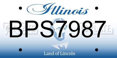 BPS7987 Illinois License Plate