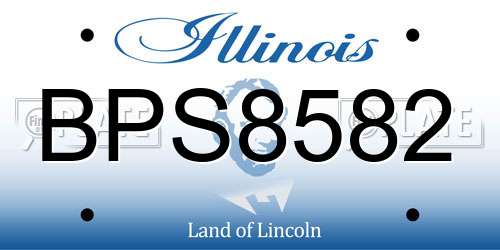BPS8582 Illinois License Plate