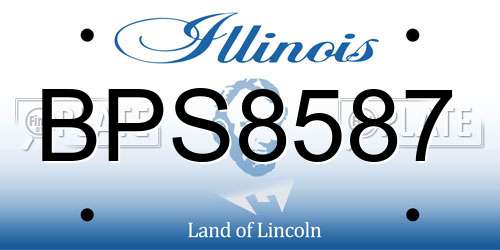 BPS8587 Illinois License Plate