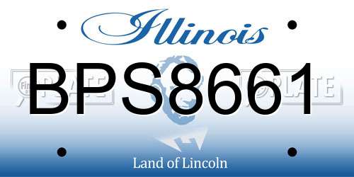 BPS8661 Illinois License Plate