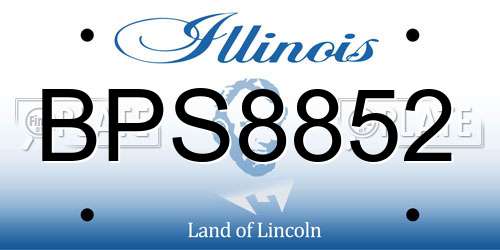 BPS8852 Illinois License Plate
