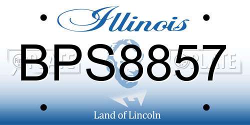 BPS8857 Illinois License Plate