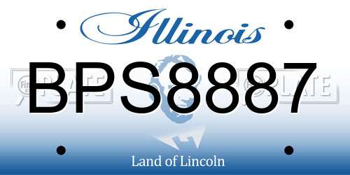 BPS8887 Illinois License Plate