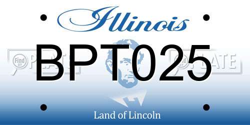 BPT025 Illinois License Plate