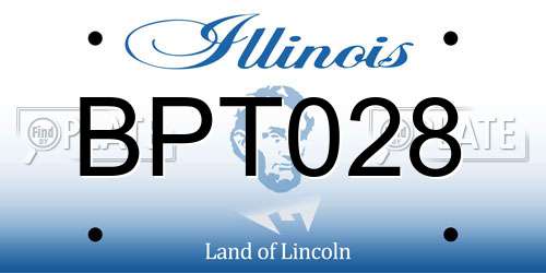 BPT028 Illinois License Plate
