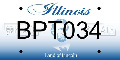 BPT034 Illinois License Plate