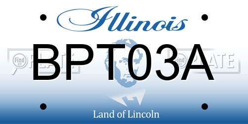 BPT03A Illinois License Plate