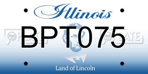 BPT075 Illinois License Plate