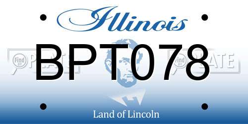 BPT078 Illinois License Plate