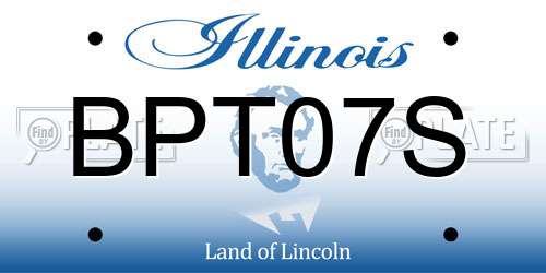 BPT07S Illinois License Plate