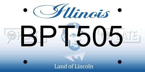 BPT505 Illinois License Plate