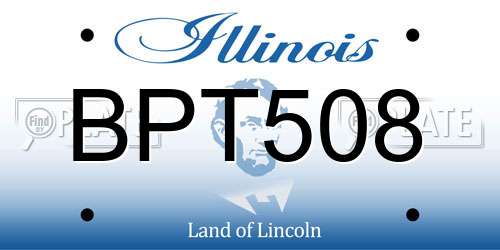 BPT508 Illinois License Plate