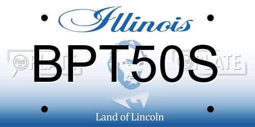 BPT50S Illinois License Plate
