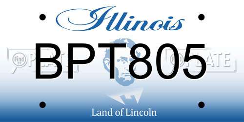 BPT805 Illinois License Plate